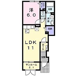 シーダー・フォレスト 1LDKの間取図画像