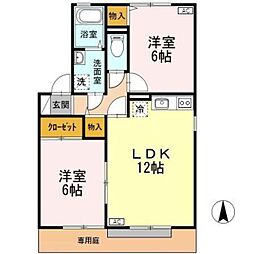 ヴュー.ライラック. 2LDKの間取図画像