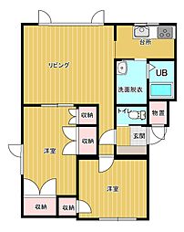 佐々木マンション2 2LDKの間取図画像