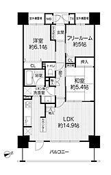 グレイスビュー六甲山手 3LDKの間取図画像