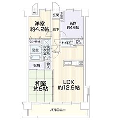 プラタスガーデンつきみ野 2SLDKの間取図画像