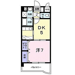 グランド・コラム 1DKの間取図画像