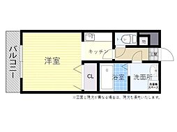 クレスト鶴居 ワンルームの間取図画像