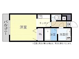クレスト鶴居 ワンルームの間取図画像