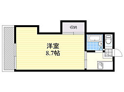 ウッドハイム2 1Kの間取図画像