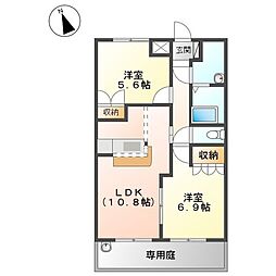 サンキューブ 2LDKの間取図画像