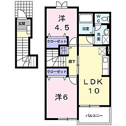 セピアコート 2LDKの間取図画像