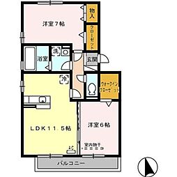 ポワール・MB 2LDKの間取図画像