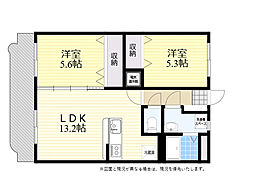 オレンジハウス 2LDKの間取図画像
