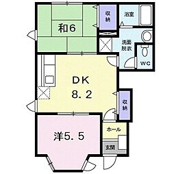 ポートハイツ2号館B 2DKの間取図画像