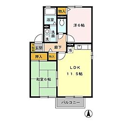 ジュネス佐藤 2LDKの間取図画像