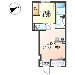 メゾン皆春 1LDKの間取図画像