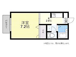 パークサイド久野2 1Kの間取図画像