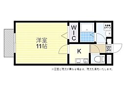 アバンス1 1Kの間取図画像