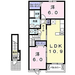 サニーコート竹下 2LDKの間取図画像