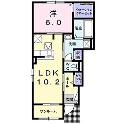 アルモニー2 1LDKの間取図画像
