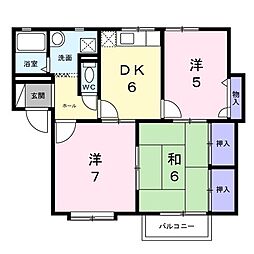グレイスコート1 3DKの間取図画像