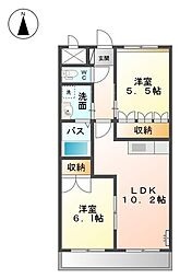 トワエ・シャロム 2LDKの間取図画像