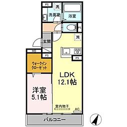 withPet紺屋 1LDKの間取図画像