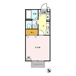 メゾンSK2 1Kの間取図画像
