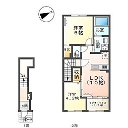 ディオポルテ 2LDKの間取図画像
