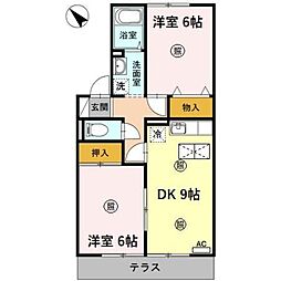 ファミール東 2DKの間取図画像