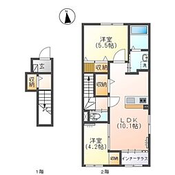 レコルト 2LDKの間取図画像