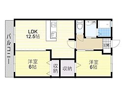 メゾン・ド・ソレイル 2LDKの間取図画像