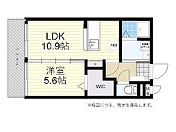 フルール小池原 1LDKの間取図画像