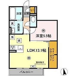 ティアラA 1LDKの間取図画像