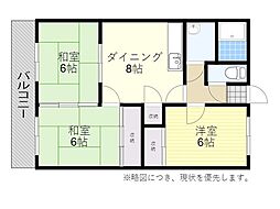 松岡ビル 3DKの間取図画像