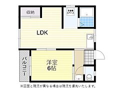 仲町ハイツ 1LDKの間取図画像
