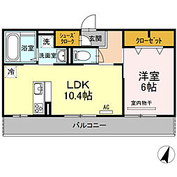 コンフォール・Seri 1LDKの間取図画像