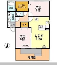モンテ・シエルA 2LDKの間取図画像