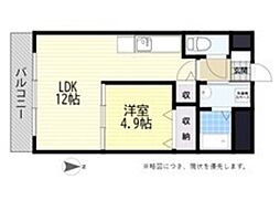 ラフィーネ弐番館 1LDKの間取図画像