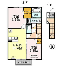 プランドール由布 2LDKの間取図画像