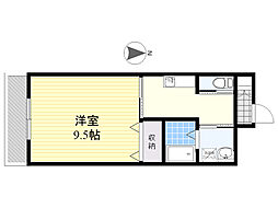 フォレストB/a 1Kの間取図画像