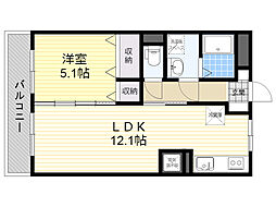 ユーミーマンションバウム1号館 1LDKの間取図画像