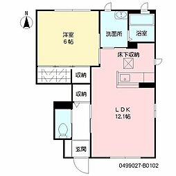 ディアスSAKAEB 1LDKの間取図画像