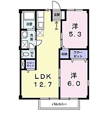 ヴィーブルS-1 2LDKの間取図画像