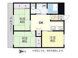 日生第1マンション 3DKの間取図画像