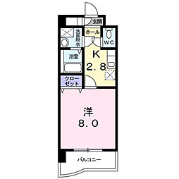 エアリーストリート 1Kの間取図画像