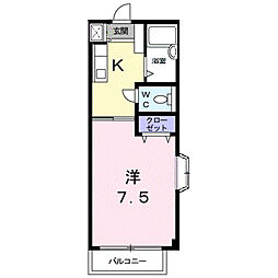宮の前AP 1Kの間取図画像