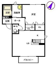 モスティー・サーク2 1LDKの間取図画像