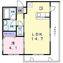 ルネスG才賀 1LDKの間取図画像