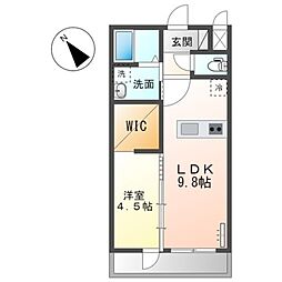 サン・ディライト下判田 1LDKの間取図画像