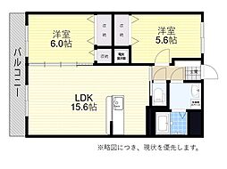 Y&MLuxe 2LDKの間取図画像