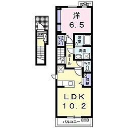 フローラルコートU6 1LDKの間取図画像