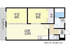 アメニティー21桃園 2LDKの間取図画像