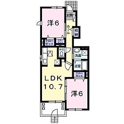 シェーンブルーメンB 2LDKの間取図画像